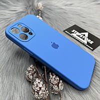 Чехол Silicone Case Full Camera 360 для iPhone 12 pro max 6.7 противоударный с микрофиброй силиконовый 4. Светло-синий (Royal Blue)