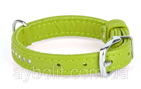 Нашийник KARELINE з натуральної шкіри зі стразами 12 мм 190-250 мм (4820122205246), фото 1