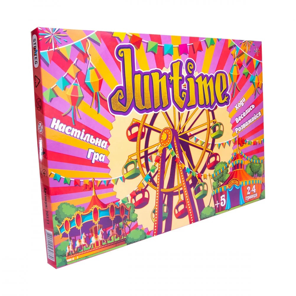 Настільна гра JunTime 30511 Strateg, УКР, Парк атракціонів, дитяча розважальна гра для всієї родини