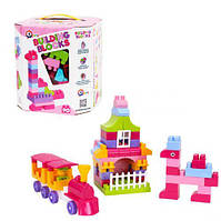 Конструктор`Building Blocks`, 90 деталей, розовый (Технок)