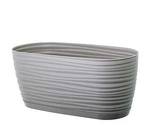 Кашпо Сахара 31 см з піддоном Світло-сірий