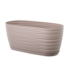 Кашпо Сахара 31 см з піддоном Сіро-бежевий