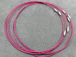 Основа для кольє, чокера з гвинтом, рожево-малиновий (довжина 45 см)