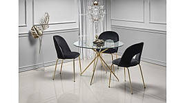 Стіл круглий зі скла Rondo 110x110 золотий Halmar