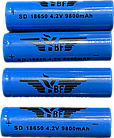 Акумуляторна батарейка багаторазова Li-ion 18650 4,2V 9800mAh BF, фото 6