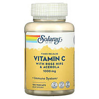Витамин С, Solaray, Витамин C с замедленным высвобождением, с шиповником и ацеролой, 1000 мг, 100 таблеток
