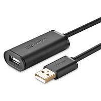 USB кабель-удлинитель Ugreen USB 2.0 Male to USB Female 480 Мбит/с 10 м Black (US121)