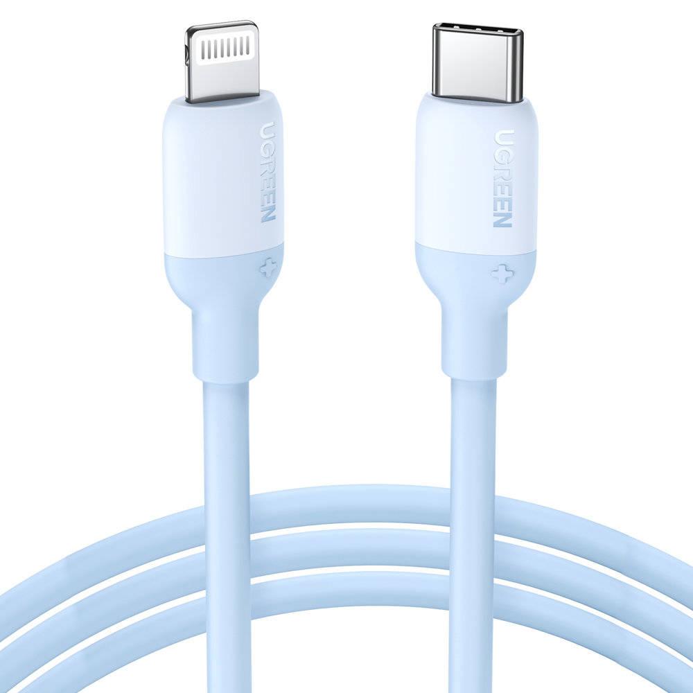 Кабель зарядний Lightning Ugreen Type-C to Lightning для швидкого заряджання 1 м Blue (US387)