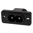 Штекер мережевий 2pin, монтажний, корпус пластик