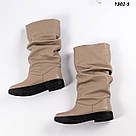 Жіночі бежеві чоботи зимові без змійки  36 р-р, фото 2