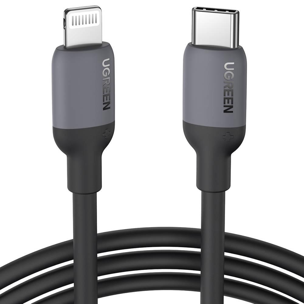 Кабель зарядний Lightning Ugreen Type-C to Lightning для швидкого заряджання 1 м Black (US387)