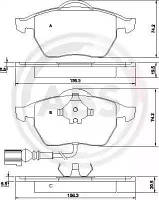 Колодки тормозные передние Octavia/Bora/Golf 91-07, пр-во: ABS, код: 37133