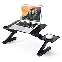 Портативный столик трансформер для ноутбука Laptop Table T8 с охлаждением переносной металлический