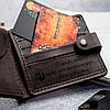 Гаманець на кнопці з відділенням для ID картки або прав з натуральної шкіри "Бережи себе...", фото 2