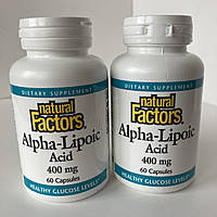 Natural factors Alpha-Lipoic Acid Альфа-ліпоєва кислота, 400 мг, 60 капсул