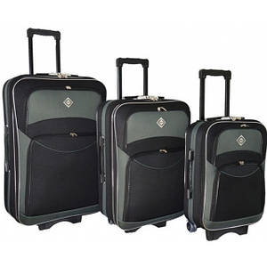 Валіза Bonro Style набір 3 шт. чорно-сіра
