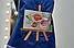 Фартух з нарукавниками дитячий - для праці, малювання, кухні, з вишивкою - малюнок 1, колір - синій, фото 2