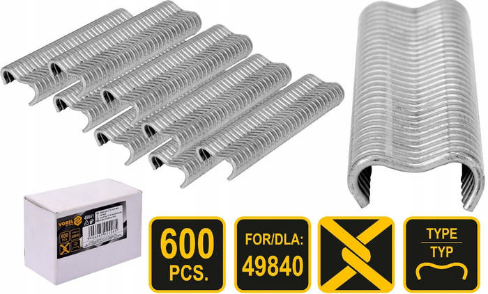 Скобы тип Е Для Стягивания Ограждающих Сеток Набор 600 шт VOREL (49841 ...