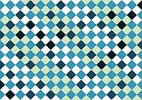 Фото обои Квадраты Ромбы 254x184 см Мозаика Голубая Плитка (10701P4)+клей