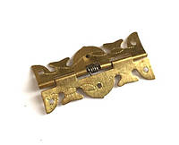 Петля для шкатулок с пружиной Золото античное 25х13 мм