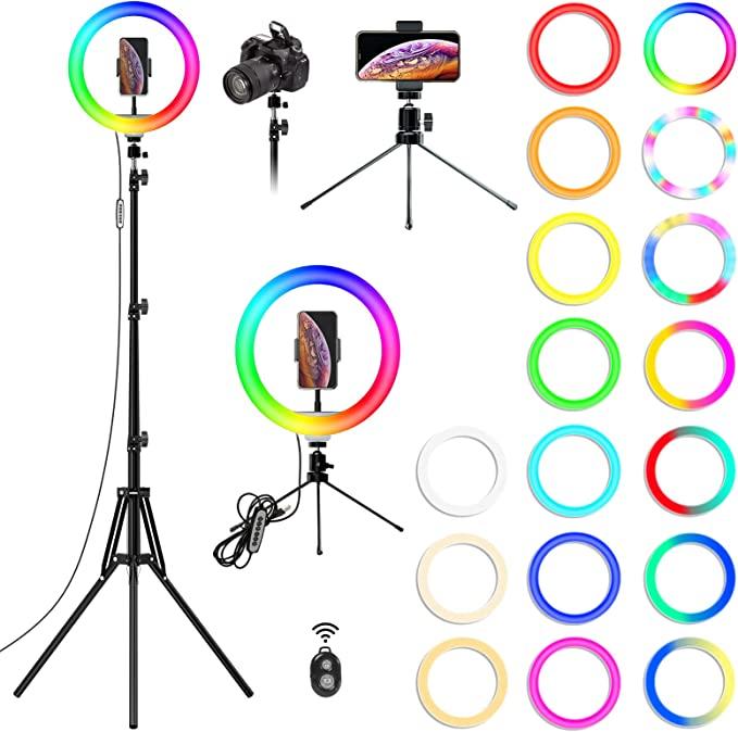 Кільцева лампа Wowstar 10 дюймів зі штативом, світлодіодна лампа для зйомки, макіяжу, відео та стримінгу, фото 1