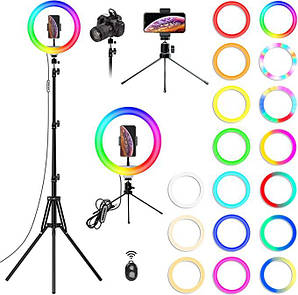 Кільцева лампа Wowstar 10 дюймів зі штативом, світлодіодна лампа для зйомки, макіяжу, відео та стримінгу