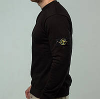 Мужская кофта свитшот Stone Island Crewneck Sweatshirts весна-осень демисезонная черная. Живое фото. 1:1