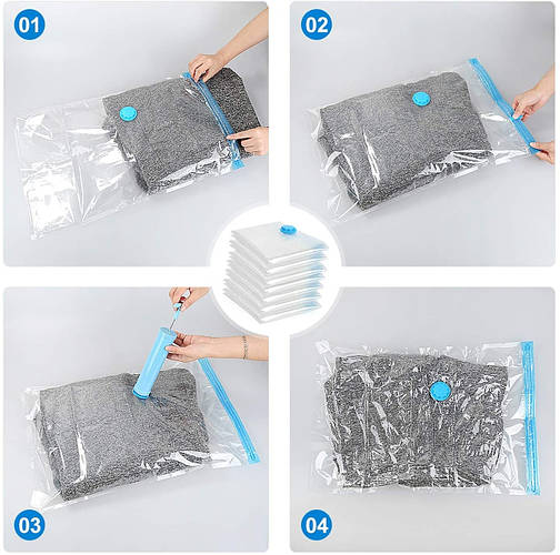 Вакуумные пакеты Mine для хранения одежды с насосом 40х60 и 60х80см ...