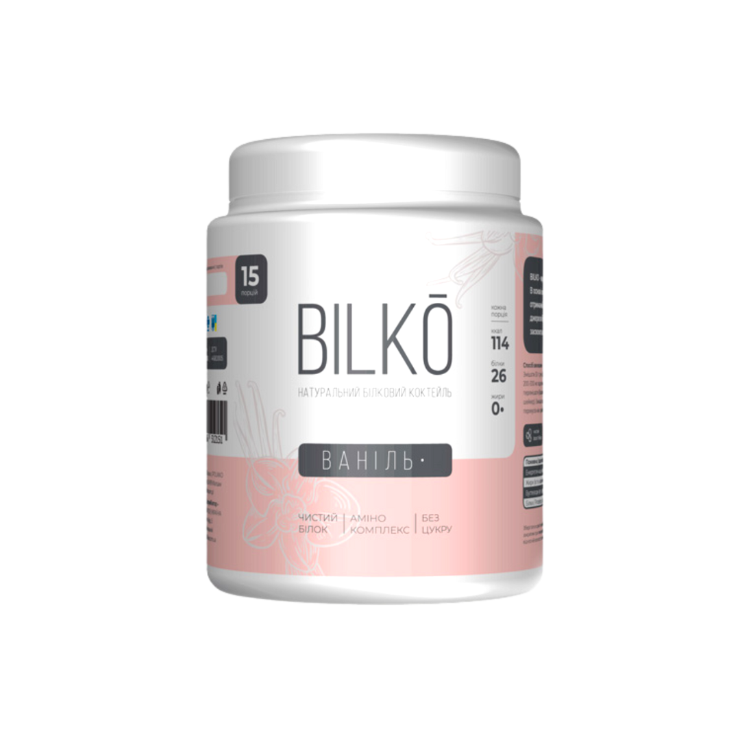 Ванильный белковый протеин коктейль Bilko 87% белка 0,45 гр для сушки похудения, фото 1