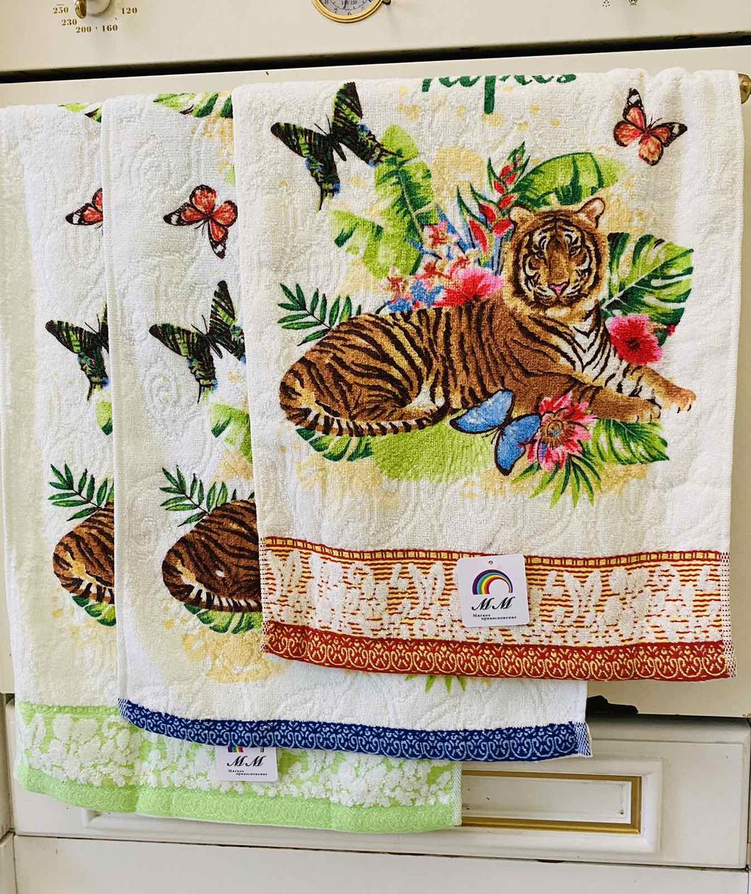 Рушник кухонний махра+льон 25х50 Мікс кольору (12 шт.), фото 1