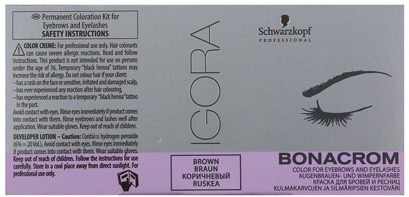 Фарба для брів і вій коричнева "Schwarzkopf" Igora Bonacrom brown (15+10ml)