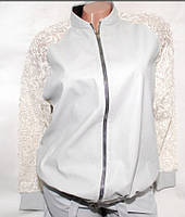 Женская молодёжная стильная модная куртка эко-кожа серая 42,44,46,48