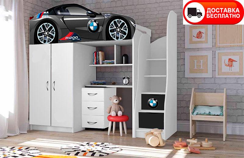 Дитяче ліжко-кімната Bed-Room No1 BMW графіт, спальне місце 1700х800 мм