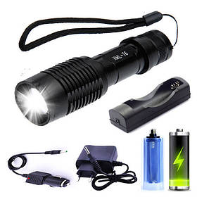 Ліхтар ручний X-Balog BL-1861-T6, універсальний із зарядкою 220В,12В, з фокусуванням