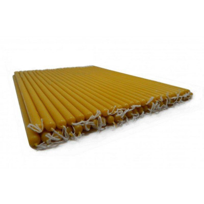 Тонкі воскові свічки — Жовті 20 см, 100% бджолиний віск