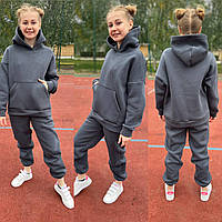 Подростковый теплый спортивный костюм для девочки р.140-152
