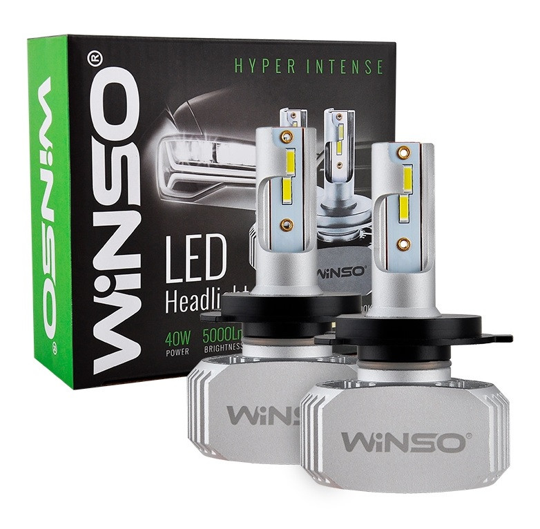 LED лампа Winso H4 6000K 5000LM 12/24V (2шт)