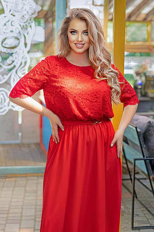 Червоне довге плаття батал красиве, фото 2