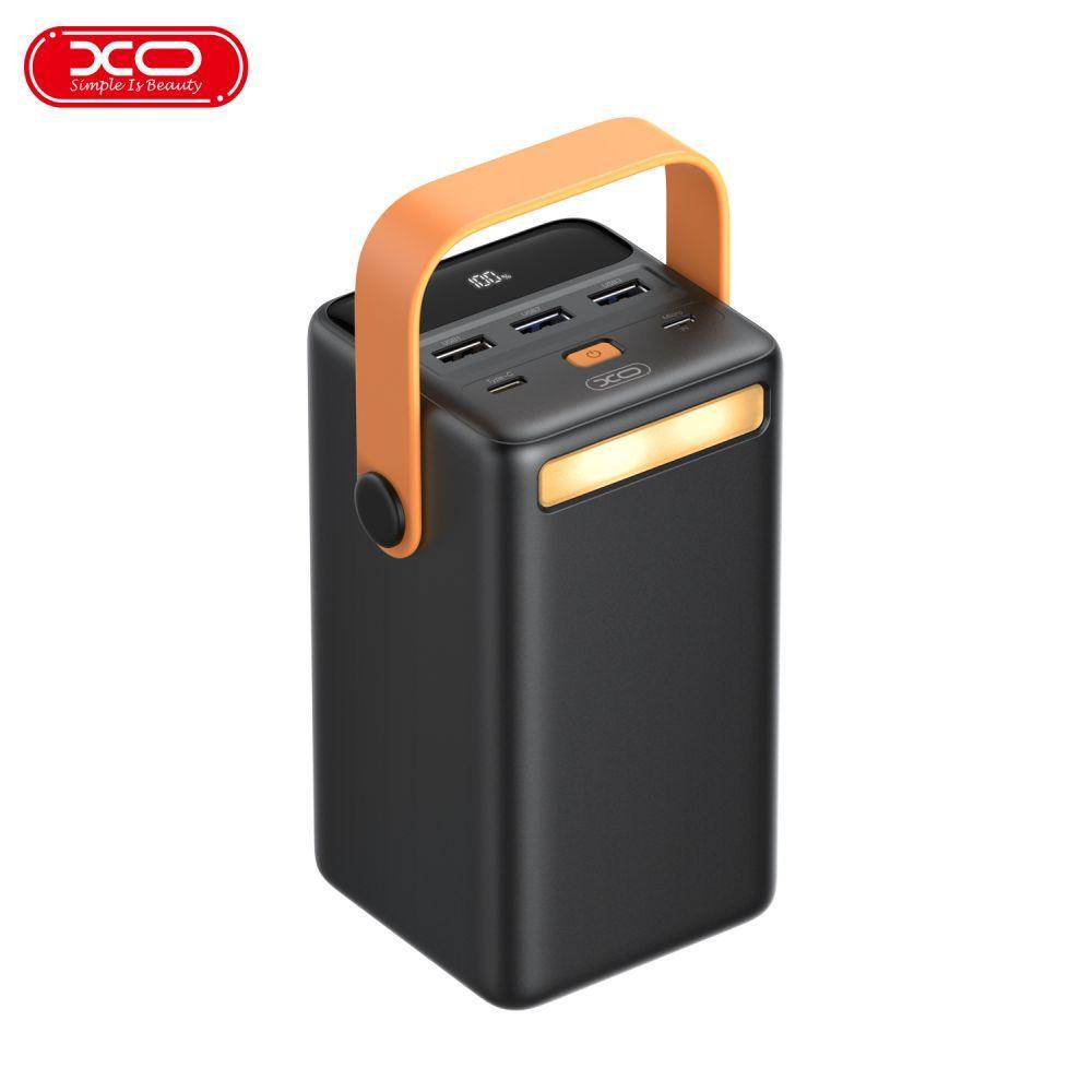 50000mAh с светильником XO PR168 22.5W QC3.0 PD3.0 Black Li-Pol Черный Пластик Универсальная батарея Индикатор уровня заряда Быстрая зарядка LED лампа USBx2 micro USB Type-C От светильник Технология быстрой зарядки 3.0 (3А и выше)