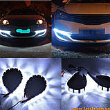 2шт Денні ходові вогні 10 LED лінз гнучкі світлодіодні ДХО DRL LED-підсвітка, фото 4
