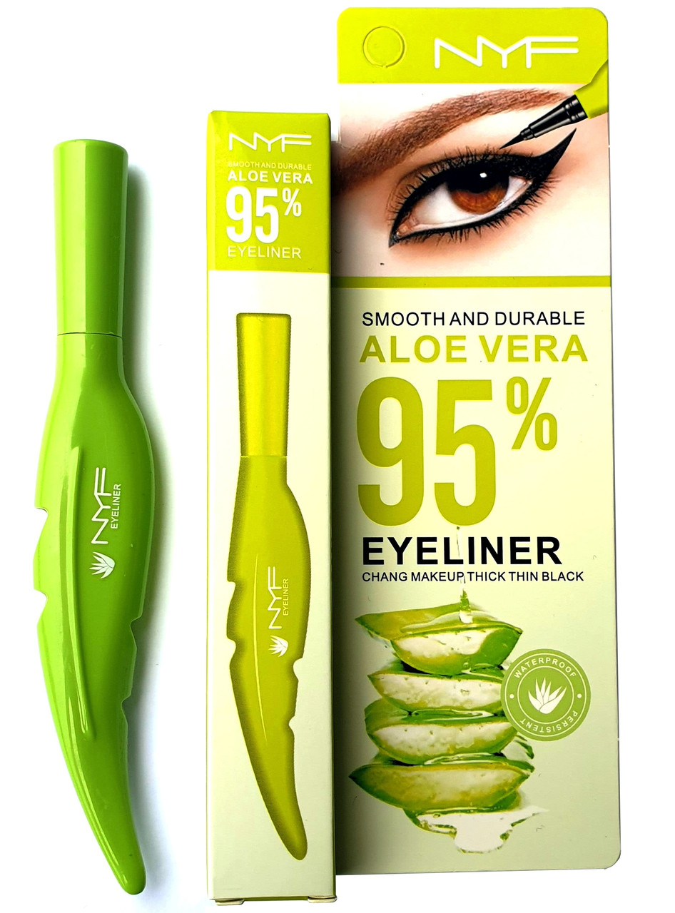 Підводка-фломастер для очей NYF Aloe Vera 95% чорна водостійка