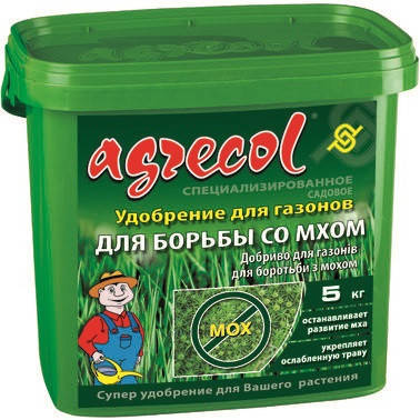 Комплексне мінеральне добриво від моху на газоні Agrecol (Агрекол), NPK 15.0.0, 5кг, фото 3