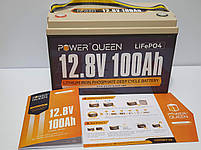 LiFePO4 акумулятор Power Queen 12В 100Ач, BMS 100А літій залізо фосфатний АКБ батарея, фото 10