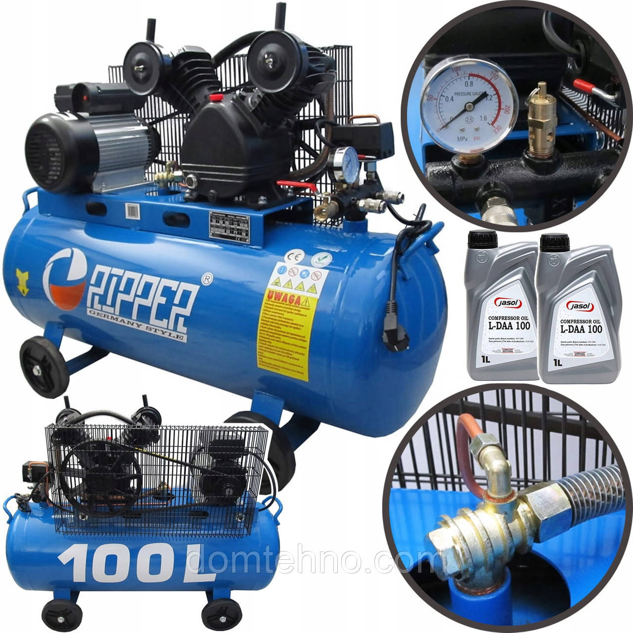 Масляний компресор Ripper M80673A 100 л 8 бар