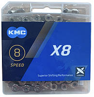 Ланцюг KMC X8 Silver/Gray Original 8 швидкостей, із замком