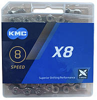 Ланцюг KMC X8 Silver/Gray Original 8 швидкостей, з замком