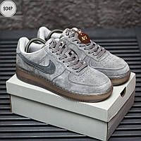 Чоловічі сірі кросівки Nike Air Force 1 Low люкс гойдання