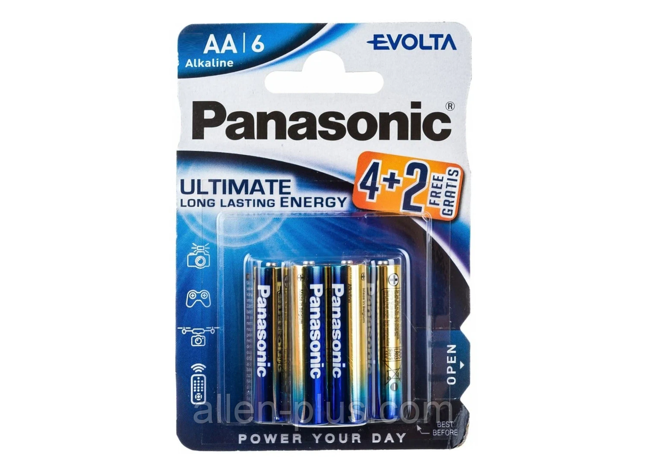 Батарейки лужні Panasonic Evolta Ultimate AA/LR6, 6 шт. на блістері