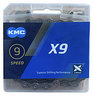 Ланцюг KMC X9 Gray 1/2 X 11/128 114 Original 9 швидкостей, із замком