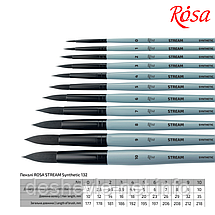 Синтетика кругла, STREAM 132, № 10, к.р. пензель ROSA для акварелі, фото 2